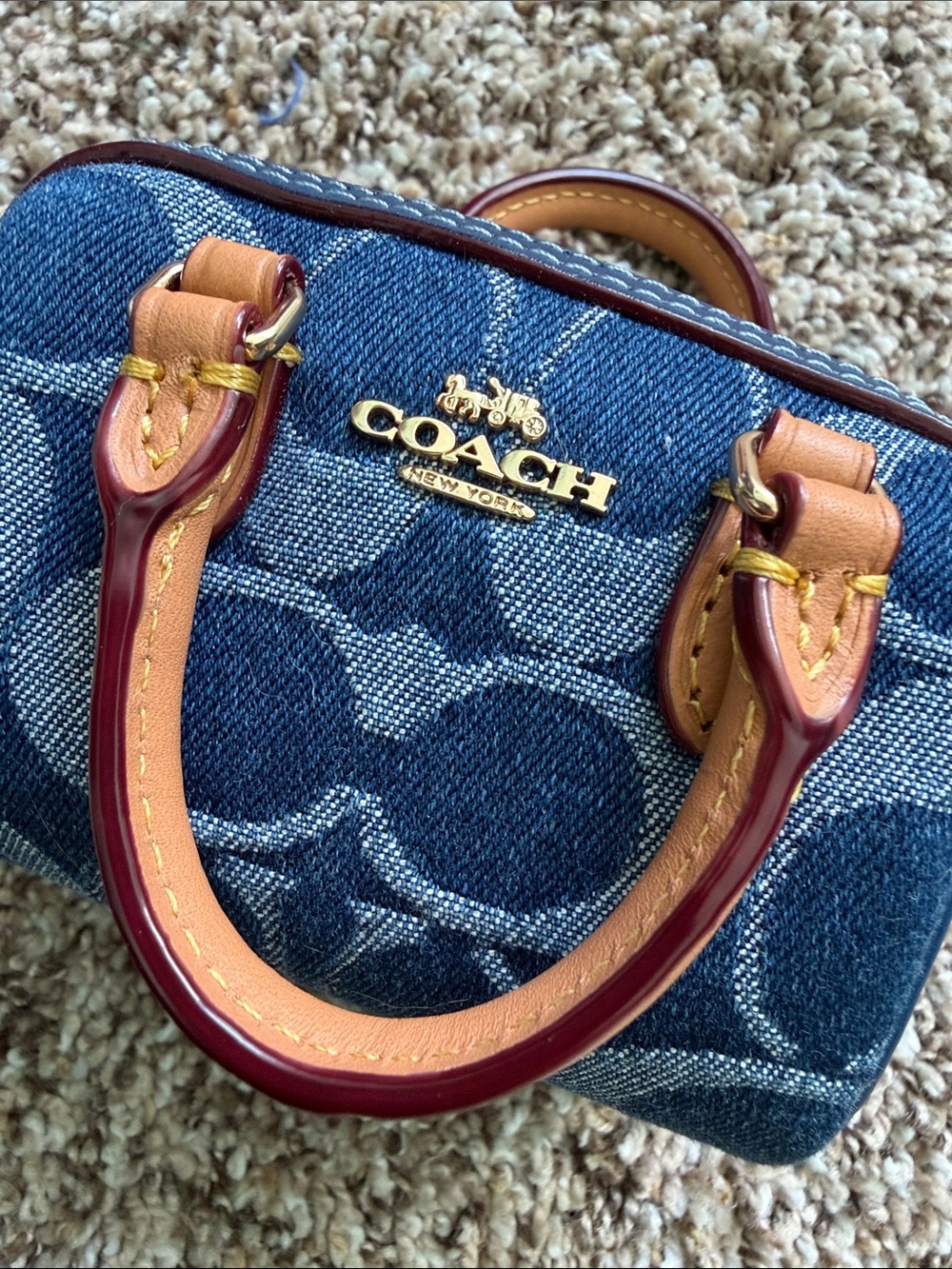 Mini Denim Rowan Charm/Keychain by Coach BNWT.
